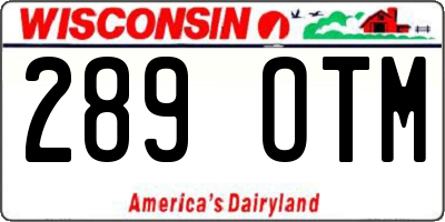 WI license plate 289OTM