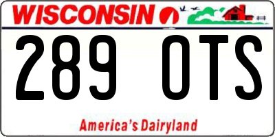WI license plate 289OTS