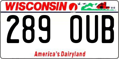WI license plate 289OUB
