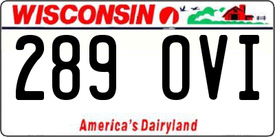 WI license plate 289OVI