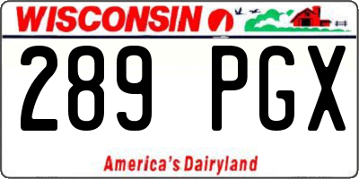 WI license plate 289PGX