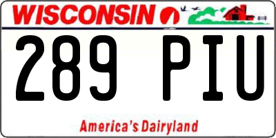 WI license plate 289PIU