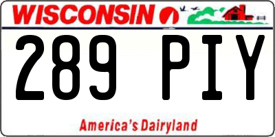 WI license plate 289PIY