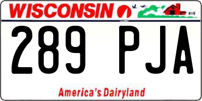 WI license plate 289PJA
