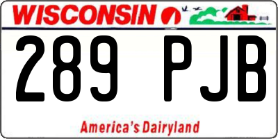 WI license plate 289PJB