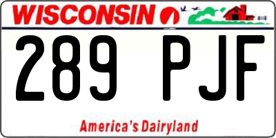 WI license plate 289PJF