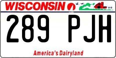 WI license plate 289PJH