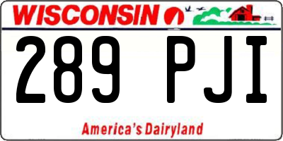 WI license plate 289PJI