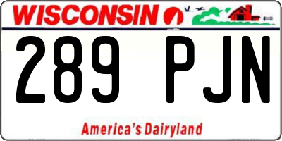 WI license plate 289PJN