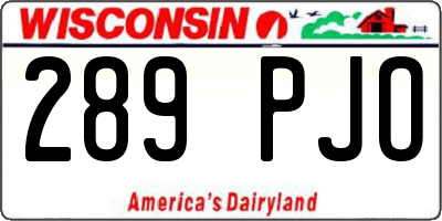 WI license plate 289PJO