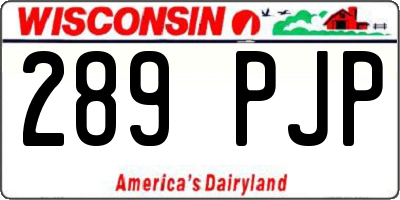 WI license plate 289PJP