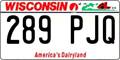 WI license plate 289PJQ