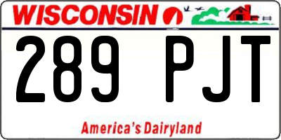 WI license plate 289PJT