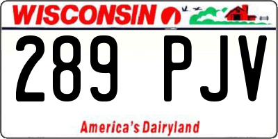 WI license plate 289PJV