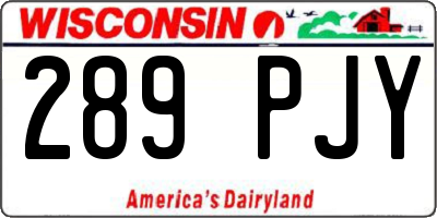 WI license plate 289PJY