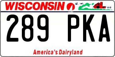 WI license plate 289PKA