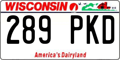 WI license plate 289PKD