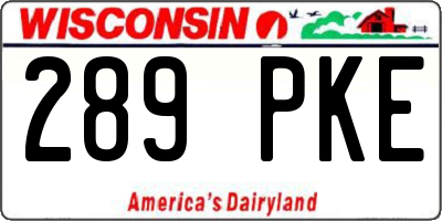 WI license plate 289PKE