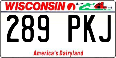 WI license plate 289PKJ