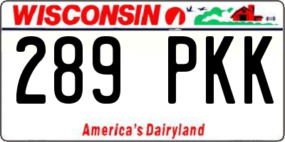 WI license plate 289PKK