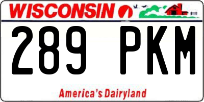 WI license plate 289PKM