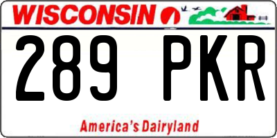 WI license plate 289PKR