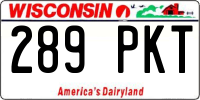 WI license plate 289PKT