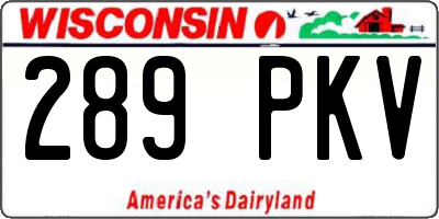 WI license plate 289PKV