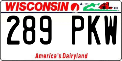 WI license plate 289PKW