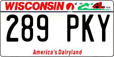 WI license plate 289PKY
