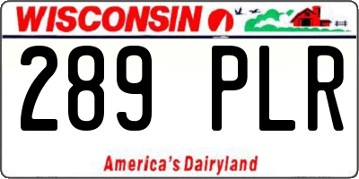 WI license plate 289PLR
