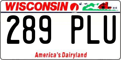 WI license plate 289PLU