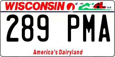 WI license plate 289PMA