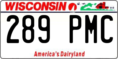 WI license plate 289PMC