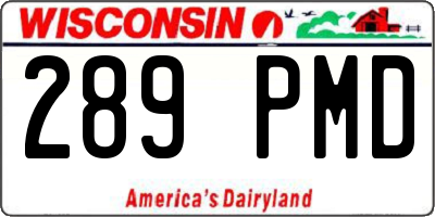 WI license plate 289PMD