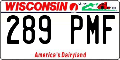 WI license plate 289PMF