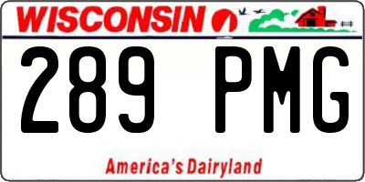 WI license plate 289PMG