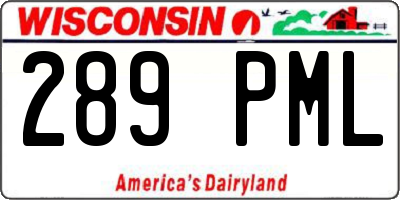 WI license plate 289PML
