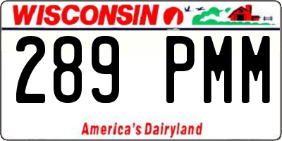 WI license plate 289PMM