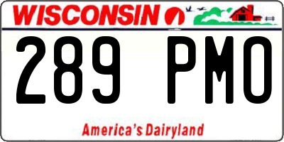 WI license plate 289PMO