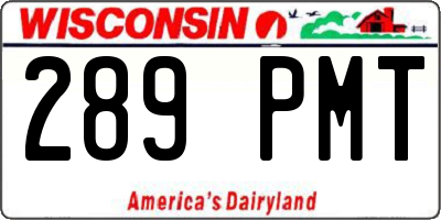 WI license plate 289PMT