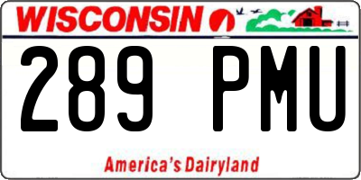 WI license plate 289PMU