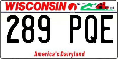 WI license plate 289PQE