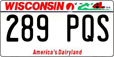 WI license plate 289PQS