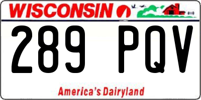 WI license plate 289PQV