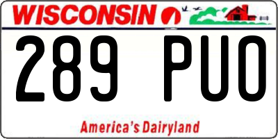 WI license plate 289PUO