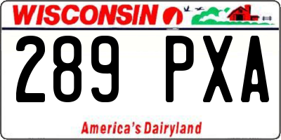 WI license plate 289PXA