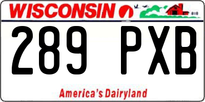 WI license plate 289PXB