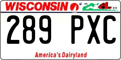 WI license plate 289PXC