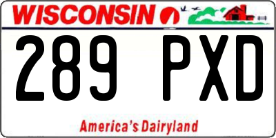 WI license plate 289PXD
